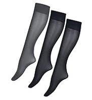 3 Pairs of Bodysensor™ 40 Denier Silky Soft Opaque Knee Highs