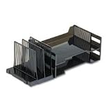 Rubbermaid 16173 Combination set desktop sorter/trays, smoke, 19-1/2w x 9d x 7h