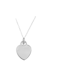 .925 Sterling Silver Heart Tag Love Charm Pendant Necklace 18"
