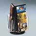 Deflecto 592704 Countertop revolving 3-pocket leaflet rack, clear pockets, black base, 10-3/4h
