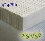 Review Absolute Comfort On Sale  / 4 Inch ErgoSoft Natural Latex Foam Mattress Pad Topper, Std King w/quilted cover