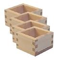 Square Wood Sake Box (Sake masu) Set of 2 (#OMS100)