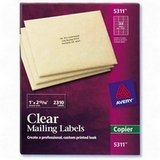 Avery 5311 Self-adhesive address labels for copiers, clear, 1 x 2-13 16, 2310 labels pack by Avery