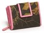 WOMENS PINK/BU TRI-FOLD WALLET