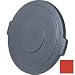 Carlisle 34104505 Bronco Polyethylene Round Lid, 26.88" Diameter x 2-1/4" Height, Red, For 44 Gallon Trash Containers