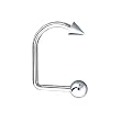 316L Surgical Stainless Steel Lippy Loop - 14 Gauge - 3/8'' with 4mm Steel Ball and 5mm Steel Spike End - Sold as a Pair