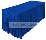 TEKTRUM 6' FT LONG FITTED TABLE SKIRT COVER FOR TRADE SHOW - ROYAL BLUE COLOR