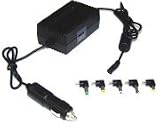 DC to DC step up converter for cars and airplanes.This unit will take DC voltage from 11V to 13.3V from your ciggarette lighter or Empower airplane socket and give you an adjustable output of15, 16, 18, 19, 20, 21VDC at 90Watts. Ideal for the new laptops that use 90 Watts. The unit is light and compact, and comes with the 5 most common cylindrical connectors for laptops. Easy setup instructions are included too.