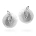 14k White Gold Coin Pearl and Diamond Earrings