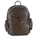 Multi-pocket leather backpack, 'Brazil' (dark brown)
