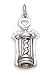 Sterling Silver Charm Pendant Cork Screw Bottle Opener 3d