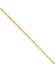14k Gold 2.2mm Solid Polished Cable Chain 9 Inches