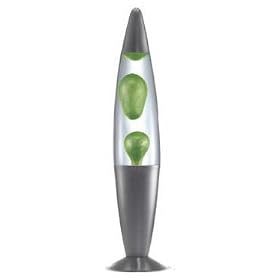 Motion Lamp 16 Metalica Base Clear Liquid Green bubbles by Creative Motion