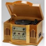 Steepletone 2055 Music Centre - Real Wooden Veneer Nostalgic Style (inc CD, Radio, Record Player (Turntable)) Light colour Music Stereo System (added by Digitel Technology Ltd)
