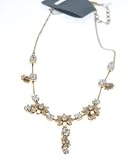 Pilgrim Flower One Crystal and 16ct Gold Plated Large Necklace