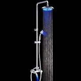 Buy Color Changing LED Shower Faucet with 8 Inch Shower Head + Hand Shower