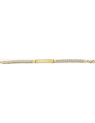 5mm 14k White Pave Curb ID Bracelet 8"