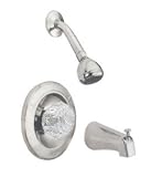 Delta Polished Chrome In-Wall Tub & Shower Faucet w/ Clear Knob Handle