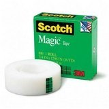 Magic Tape, 1 Core, 3/4x1296, Transparent, Sold as 1 roll