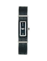 DKNY Astoria Black Leather Steel Bangle Womens watch #NY8881