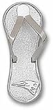 New England Patriots 1 Logo Flip Flop Pendant - Sterling Silver Jewelry