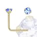 Jewelco London 9ct Yellow gold Dark Blue cubic zirconia claw-set Nose Stud