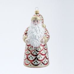 6.3″ David Strand Designs Glass Santa Claus Regency Christmas Ornament