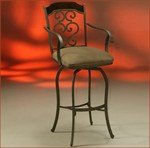 Jersey Meadow JM217 Swivel Counter Stool - Patina Moss, Latigo Brown & Bell ....