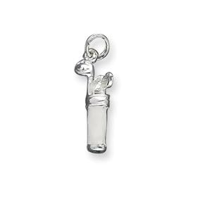 Sterling Silver White Enamaled Golf Bag Charm