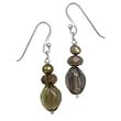 .925 Silver, Smoky Quartz, Bronzite & Pearl Dangle Earrings