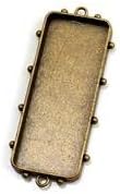 Susan Lenart Kazmer Art Mechanique Long Rectangle Hobnail, Medium, Antique Brass