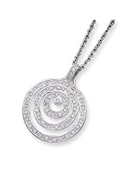 Sterling Silver CZ Circles Necklace QG2027-18"