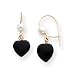 Sardelli - 14k Gold Onyx Heart with Cultured Pearl Drop Earrings