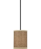 Quoizel ZE1508K Zen 50-Inch Rod Hung Mini Pendant with Rattan Shade, Mystic Black
