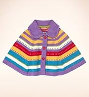 Pure Cotton Multi Striped Knitted Cape Cardigan