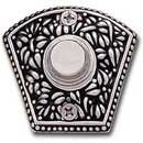Designer Italian Doorbell Button with Floral Design - Antique Silver