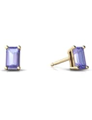 Genuine Tanzanite 14kt Yellow Gold Stud Earrings