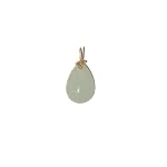 Aquamarine Pendant 03 Wire Wrap 14k Gold Blue Drop Gemstone Crystal 1.2