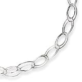 Sterling Silver Fancy Link Necklace - 42 Inch