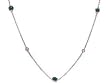 14k White Gold Emerald & Diamond 5 Station Necklace Pendant Ct.tw 0.70