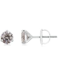 1 ct Solitaire Diamond Stud Earrings in White Gold