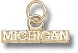 Michigan Wolverines Solid 10K Gold ''MICHIGAN'' Pendant