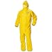 Kimberly-Clark? Professional KLEENGUARD A70 Chemical-Splash Hooded Protection Coveralls, 2X, Yellow, Pack of 12 Coveralls