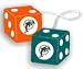Official NFL National Football League Licensed Team Logo Fuzzy Dice shape Mirror Danglers - Miami Dolphins