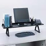 Safco 3602BL Value Mate Desk Riser, 30W, Melamine Laminate, 100 Lb. Capacity, Black