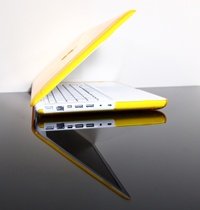 TopCase Yellow Crystal See Thru Hard Case Cover for New Macbook 13″ White Unibody (A1342/Oct 2009) with Free Mouse Pad