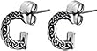 Celtic Letter "G" Pewter Stud Earrings