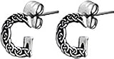 Celtic Letter "G" Pewter Stud Earrings
