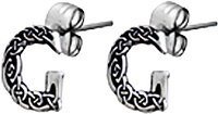 Celtic Letter "G" Pewter Stud Earrings