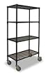 Storelogic 2HDK2 Wire Cart, 4 Shelf, 60x18x70, Black